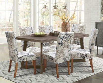 SPRINGRICO Chair Covers for Dining Room Set of 4, Stretch Dining Chair Cover, Washable Spandex Kitchen Parsons Chair Slipcovers, Removable Seat Protector for Home or Party (4 Pack, Floral Beige)