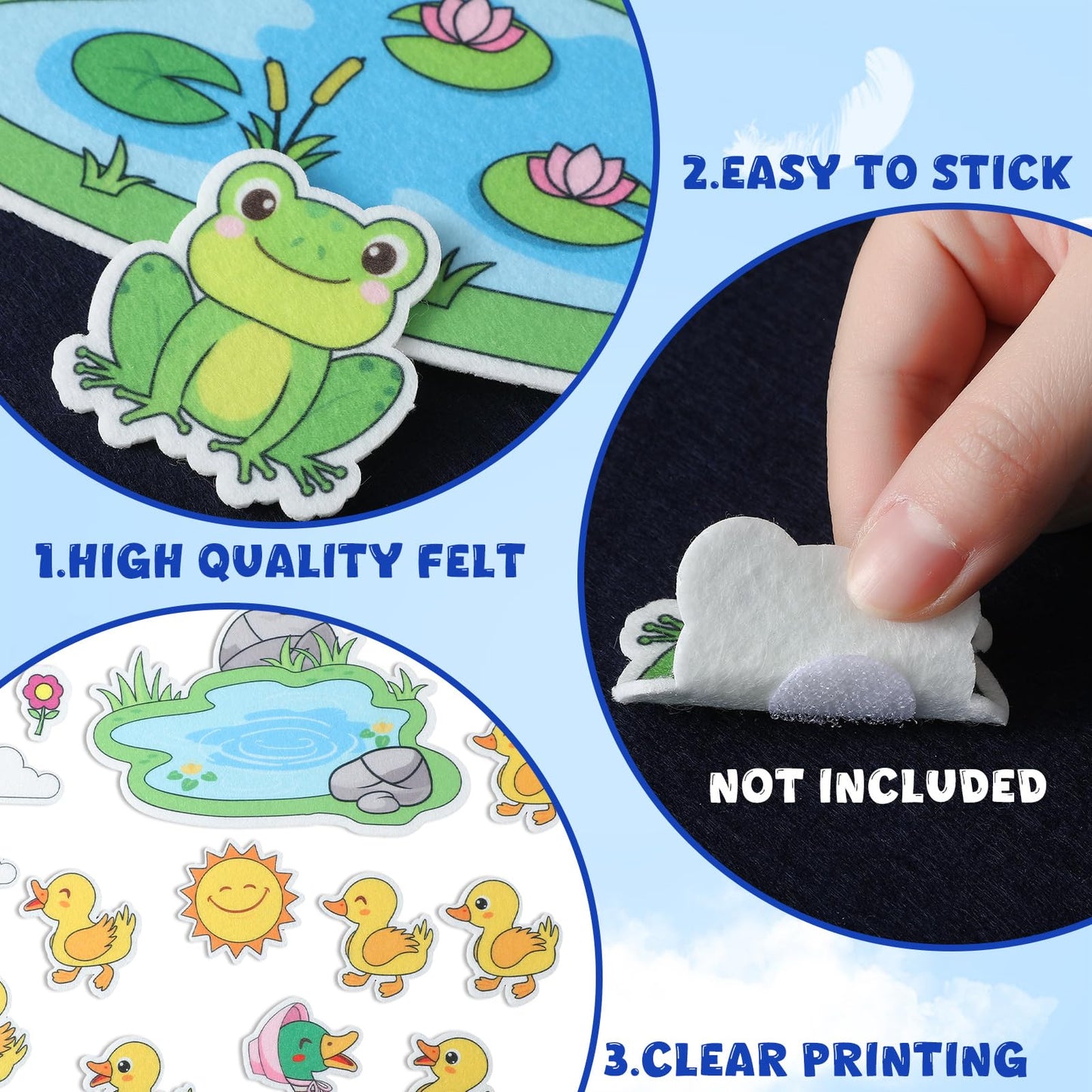Windkream 12 Set Felt Board Stories Pieces Set Felt Animals Bible Fairy Tales for Preschool Animals Figures Flannel Board Stories for Toddlers Preschool Kindergarten Storytelling (Fairy Tales)