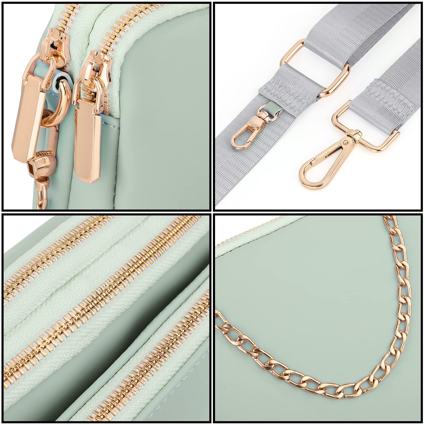 UTO Small Crossbody Bags for Women 3 in 1 Trendy Belt Purse Fashion Designer Mini Cute Sling Fanny Chest Pack