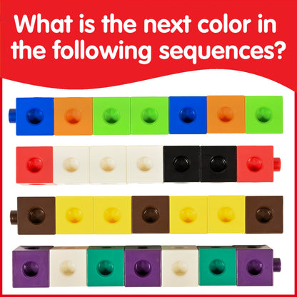 edxeducation Recycled Plastic Linking Cubes - Set of 100 - Connecting and Counting Snap Blocks for Early Math - for Preschool and Elementary Aged Kids