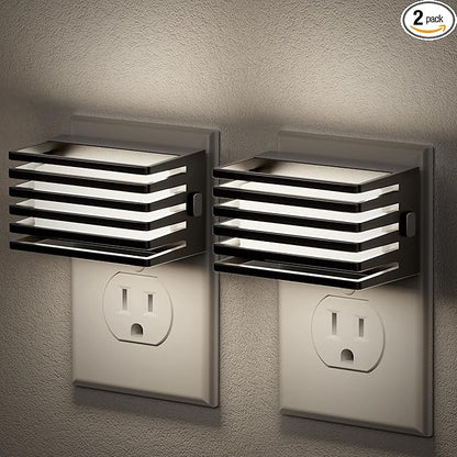 JandCase LED Night Light, [2 Pack] Night Lights Plug into Wall with Dusk to Dawn Sensor, Dimmable Plug in Night Light, Adjustable Brightness, 5000K Daylight White Nightlight for Bathroom Hallway