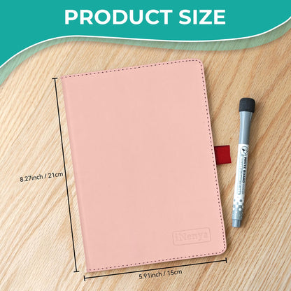 iNenya A5 Pocket White Board - Double-Sided Dry Erase Board 8x6 inch - Ultra-Thin 0.3" Portable Whiteboard with Markers & Erase | Anti-Ghosting Surface for Office Home School Student (Double-A5 Pink)