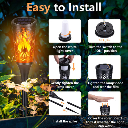Toodour Solar Lights Outdoor, 10 Pack Solar Torch Lights with Flickering Flame, IP65 Waterproof Yard Lights Landscape Decoration Lighting for Outside Garden Lawn Pathway Patio Decorations