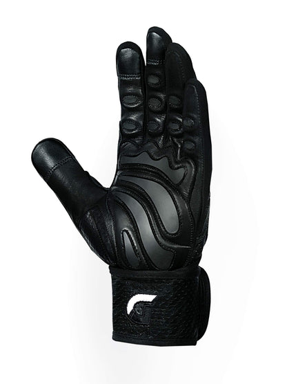 Elite Leather Gym Gloves with Built in 2" Wide Wrist Wraps Grip & Design for Weightlifting Power Lifting Bodybuilding & Strength Training Workout Exercises