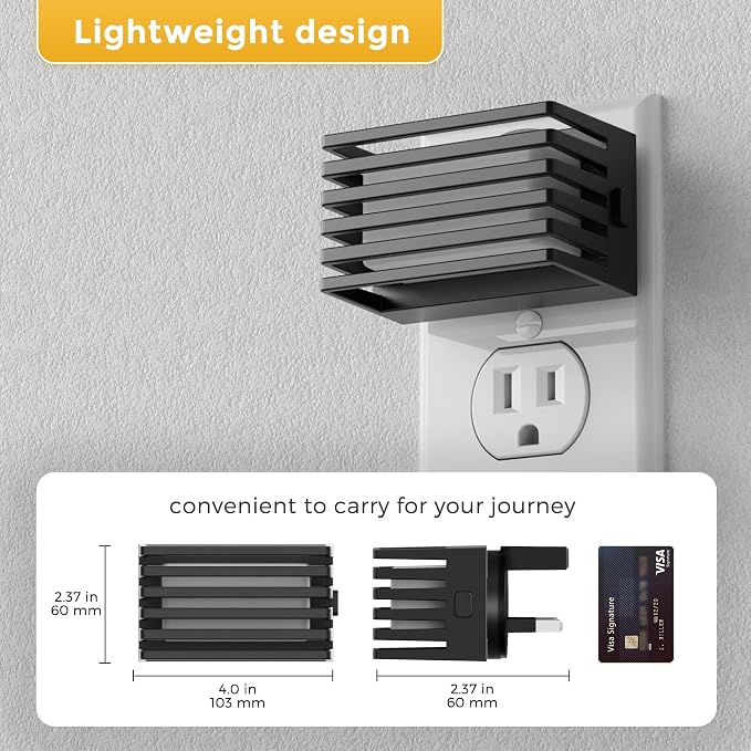 L LOHAS LED Night Lights Plug into Wall, 2 Pack Modern Night Light with Dusk to Dawn Sensor, Dimmable Plug in Night Light, Adjustable Brightness, for Bedroom Bathroom Hallway (Black)