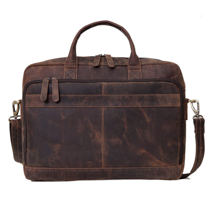 Leather briefcase bag for men Leather Laptop Bags For Men and Women Travel Messenger Bag 16 Inch (Vintage Brown, 16 Inch Briefcase)