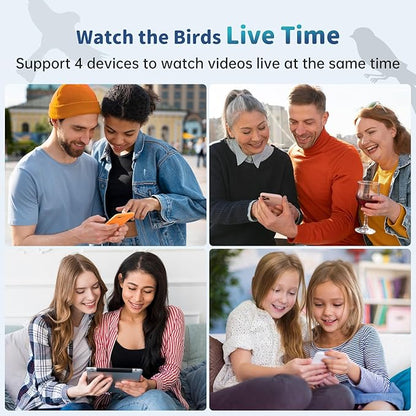 Smart Bird Feeder with Camera Solar Powered & AI Bi rd Identification, 2.4Ghz WiFi Bird feeders for Outdoors, 2K Live Video, Instant Arrival Alerts - Gifts for Women
