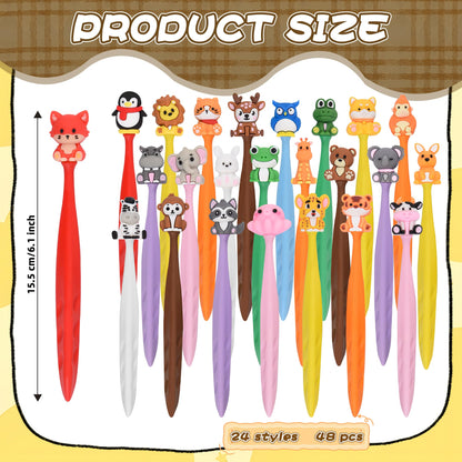 48 Pcs Cute Animals Bobblehead Eraser for Pencils Kawaii Erasers Cute School Supplies Fun Cartoon Erasers Back to School Supplies Birthday Classroom Gifts