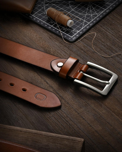CHAOREN 1.5" Mens Belts Leather - Full Grain Leather Belts - Ideal for Casul Jeans & Work Wear