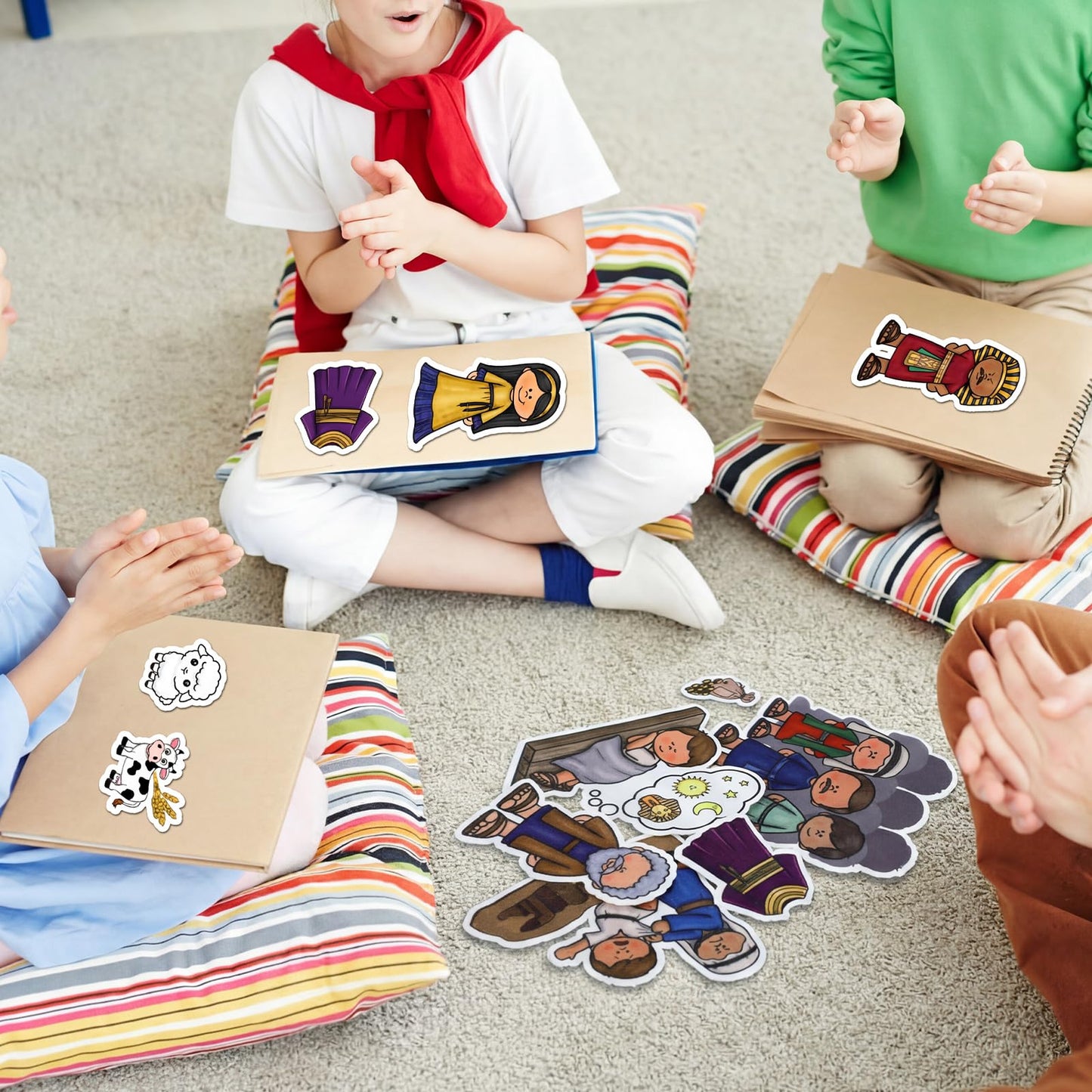 Teyva Daily 22 Pcs Bible Felt Board Stories Joseph Felt Figures Animals Bible Fairy Tales Flannel Board Stories for Classroom Storytelling Teaching