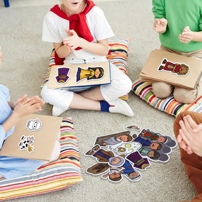 Teyva Daily 22 Pcs Bible Felt Board Stories Joseph Felt Figures Animals Bible Fairy Tales Flannel Board Stories for Classroom Storytelling Teaching
