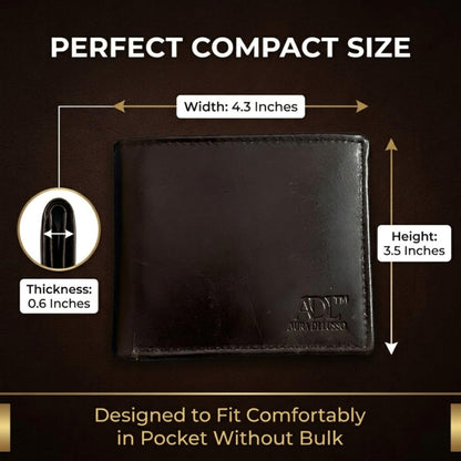 Aura Di Lusso Handmade Full Grain Premium Leather Wallet & Keychain Combo Set for Men | Stylish & Durable Gift Combo | Ideal for Everyday Use | Luxury Accessories for Men (Dark Brown)