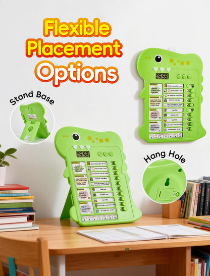 Dinosaur Visual Timer for Kids with Digital Timer & Schedule Board
