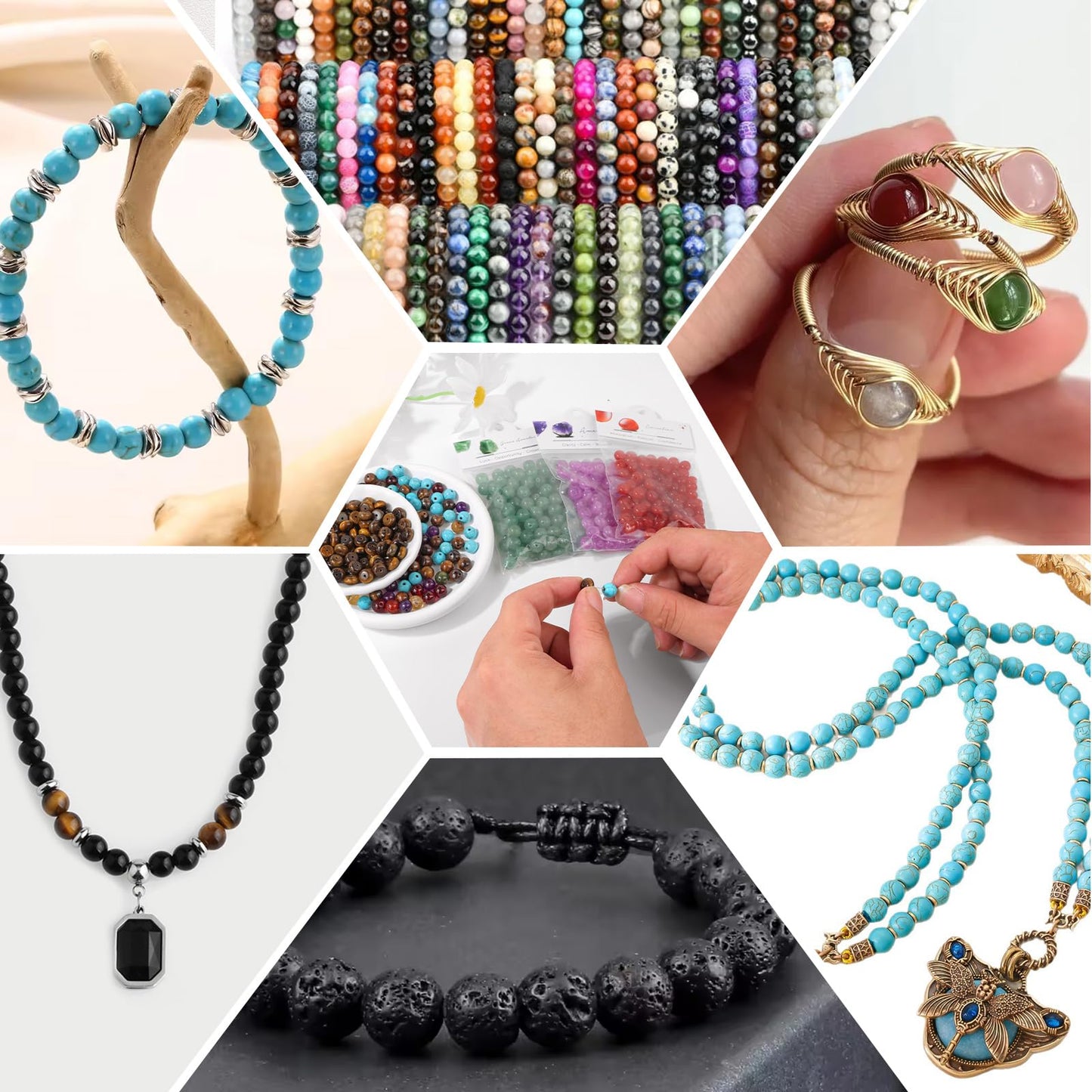 Raicegs 100pcs 8mm Apatite Beads Natural Gemstone Beads Round Loose Beads for Jewelry Making DIY Bracelets Necklace