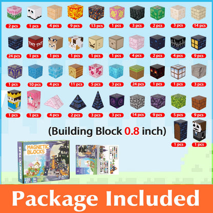 220 PCS Magnetic Blocks - Magnetic Building Blocks for Kids Ages 3 4-8 8-12, Magnetic Cubes STEM Stacking Toys Montessori Sensory Toys for Boys & Girls Christmas, Halloween, Birthday Easter Gifts