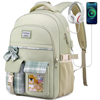 kadilong School Backpack for Girls,Kids Bookbag for Middle High School,Laptop Backpack Women Mochila para Niñas