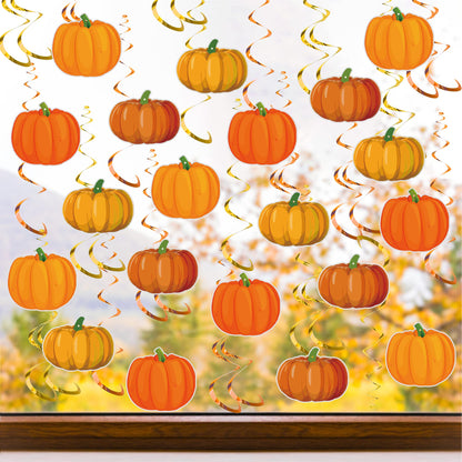36 Pieces Fall Pumpkin Hanging Swirls Pumpkin Swirls Decorations Fall Thanksgiving Ceiling Hanging Decorations for Home Autumn Thanksgiving Harvest Decor Party Supplies