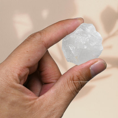 Amazing Gemstone Clear Quartz Raw Crystals and Healing Stones, Natural Rocks for Tumbling - DIY Raw Stones and Crystals, 2 Pieces