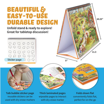 Picture Book and Emotion Cards, Picture Story Cards, Social Emotional Learning Activities, Autism Homeschooling, Educational Busy Book, Speech Therapy Materials (WH Question Flipbook)