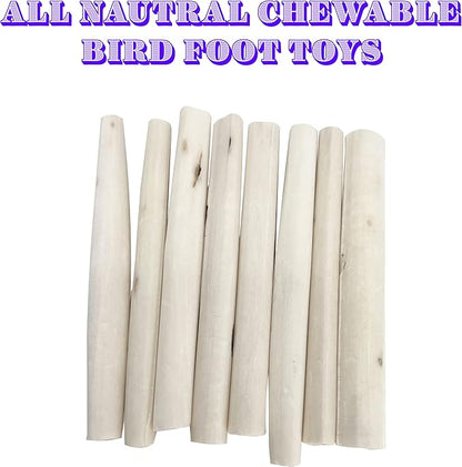 Sola Log Foot Toy Pack – 12 Natural Skinny Sola Logs for Chewing, Shredding & Foraging – Lightweight Enrichment Toys for Budgies, Cockatoos, Parakeets and Small Parrots – Safe & Splinter-Free Bird Toy