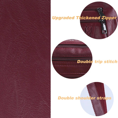 ELDA Crossbody Bags For Women Pocketbooks Soft PU Leather Purses and Handbags Multi Pocket Shoulder Bag