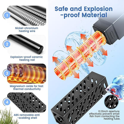 hygger Aquarium Heater, Upgraded Ceramic 25W Small Fish Tank Heater with Digital LED Controller, Fast Heating, Precise Temperature Control, Turtle Tank Heater for Freshwater/Saltwater