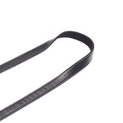 CANPIS CP008 Leather Camera Shoulder Neck Strap compatible with Canon Nikon Leica Fuji Sony Olympus etc. Black Color, Adjustable Length, Slim with Flocking Comfortable Pad