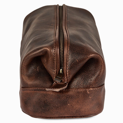 HLC Leather Toiletry Bag for Men Best Gift Premium Genuine Dopp Kit Shaving Kit Organizer Travel Kit Pouch Bag 10 inch Size (Brown)