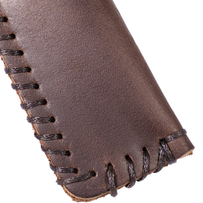 Handmade Genuine Leather Single Pen Case Fountain Pen Sleeve Holder Pouch Cover Vintage (Coffee)