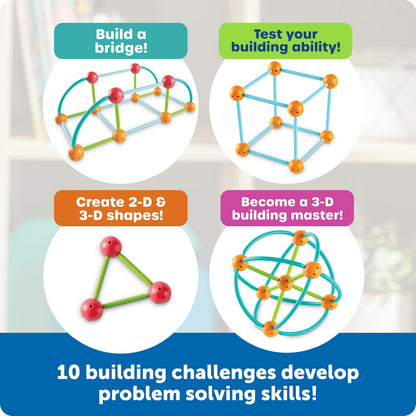 Learning Resources STEM Explorers Geomakers - 58 Pieces, Ages 5+ STEM Toys for Kids, Kindergartner Learning Toys, Shapes for Kids