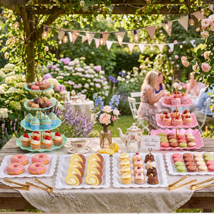 Remerry 16 Pcs Dessert Table Display Set 3 Tier Cupcake Stands Tower Holder Plastic Cookie Serving Trays Gold Serving Tongs for Tea Party Wedding Baby Shower Birthday Table Display (Pink and Green)