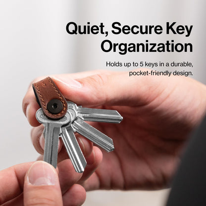 KeySmart Mini - Keychain Key Holder - Compact Key Organizer for Key Chain, Clutter-Free Minimalist Compact EDC Key Chains, Key Ring for Car Fobs Keychains - Leather