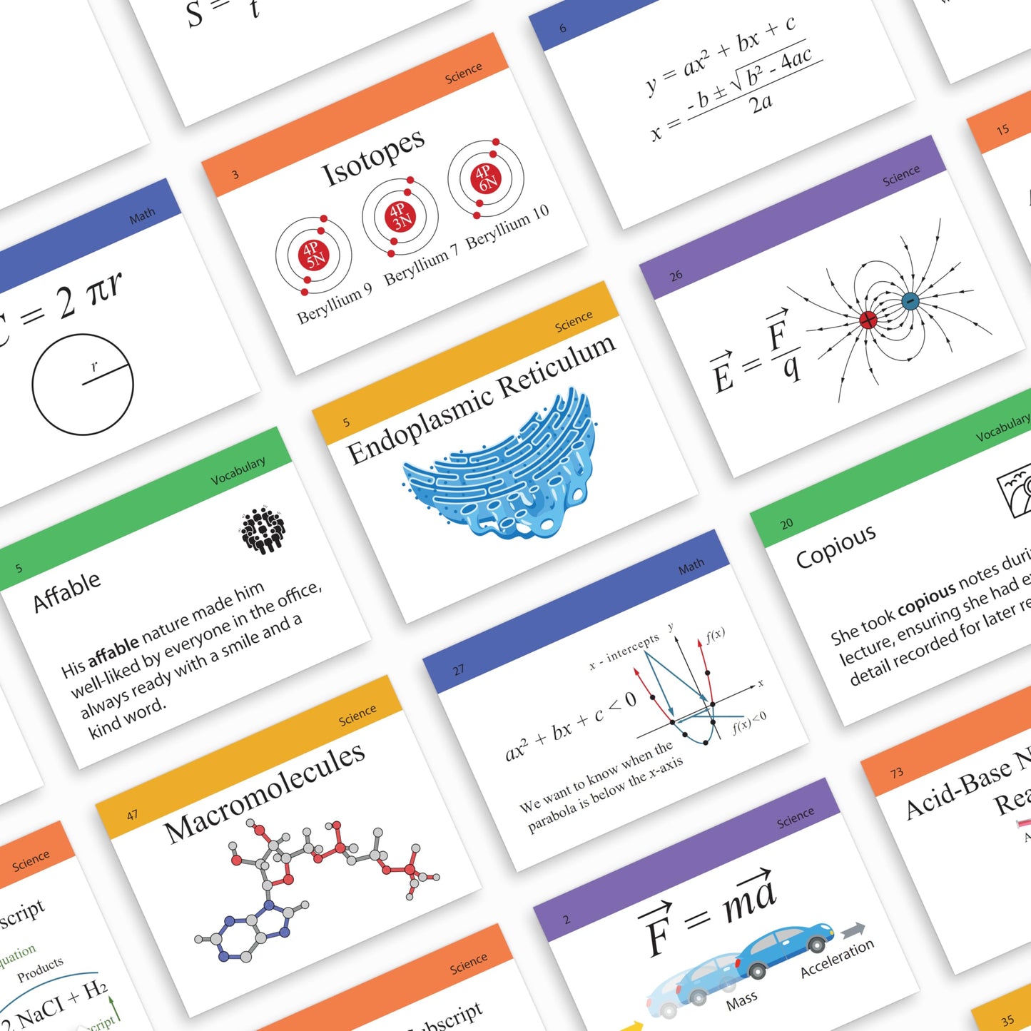 ACT Flash Cards 2026 | 400 ACT Math and Science Flash Cards | Vocab Cards | Prep Cards | Board Games | Test Prep Flashcards | ACT Study Kit for Classroom and Home