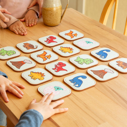 Peapod Play Felt Dinosaur Matching Game for Toddlers – Dino Memory Game & Flash Cards – Soft and Safe for Ages 1+ – Montessori Preschool Learning Activity – Educational Dinosaur Toy for Girls & Boys