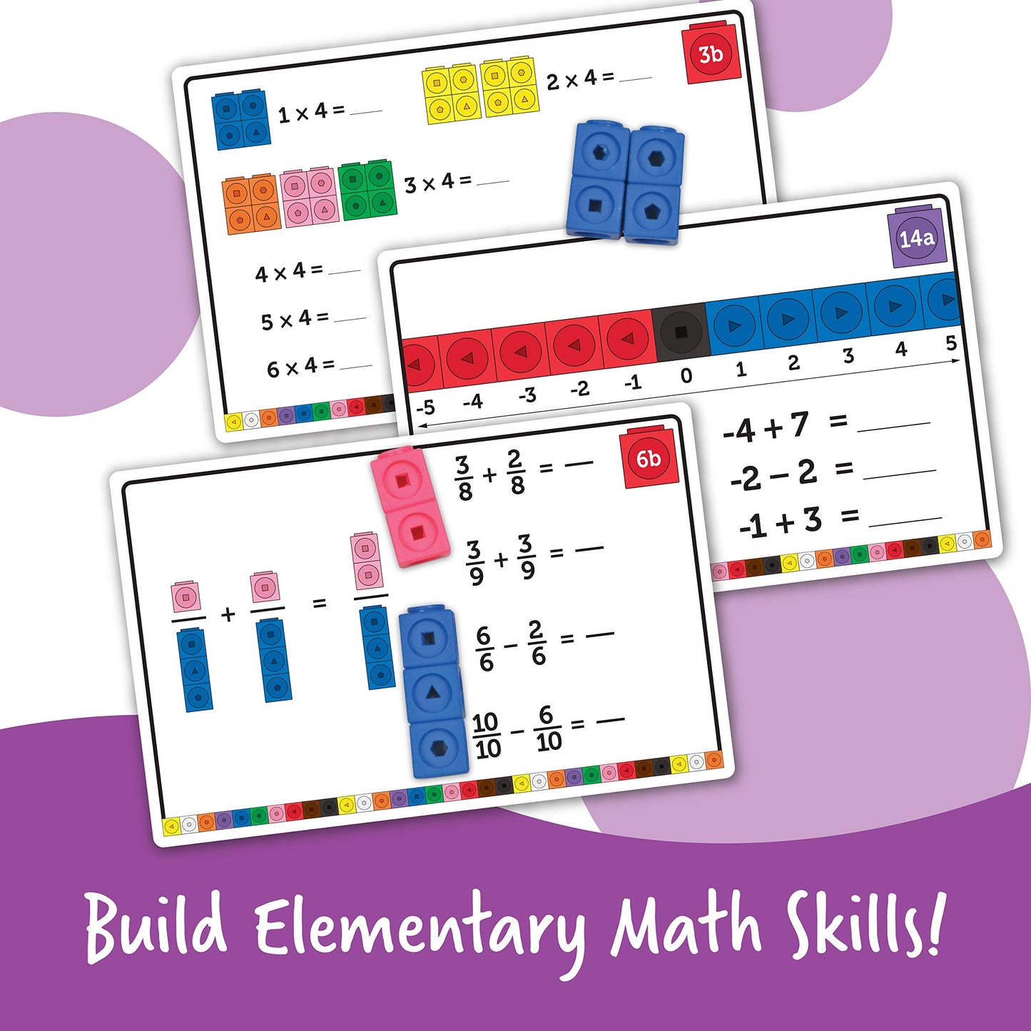 Learning Resources MathLink Cubes Elementary Math Activity Set - Math Manipulatives for Elementary School, 1st Grade Learning & Education Toys, Counting Blocks for Classroom Centers and Homeschool