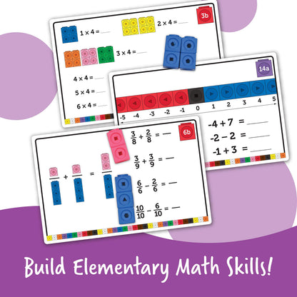 Learning Resources MathLink Cubes Elementary Math Activity Set - Math Manipulatives for Elementary School, 1st Grade Learning & Education Toys, Counting Blocks for Classroom Centers and Homeschool