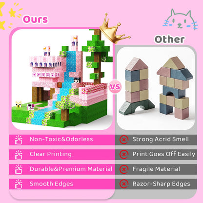 Uneviesyka Magnetic Blocks,100 PCS Magnetic Building Blocks Set STEM Montessori Sensory Educational Construction Cubes Toys,Christmas Birthday Easter Gifts for Kids Boys Girls Toddlers Age 3-10