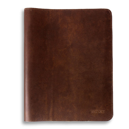 TRISKY Heavy Duty Full Grain Leather Journal Cover, Notebook Holder, Organiser, Refillable Cahier Journals, Refillable For Spiral Notebook, Handmade Leather Notebook Cover (Brown, 12x9.5 inch)