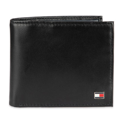 Tommy Hilfiger mens Slim Leather Passcase Wallet With Removable ID Window Oxford Black