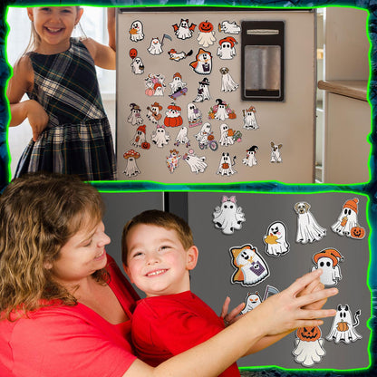 Motipuns 30 Pcs Halloween Diamond Painting Magnets Kits Diamond Art Fridge Magnet Refrigerator Sticker for Beginners Kid Adults Home Decors DIY Art Craft Gifts (Scary)