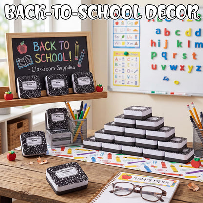 YooNotee 48 Pack Composition Book Magnetic Dry Erase Erasers 2x2 Inch, Mini Whiteboard Dry Erasers Back to School Supplies Chalkboard Cleaning Pads for Classroom Office Kindergarten Decor