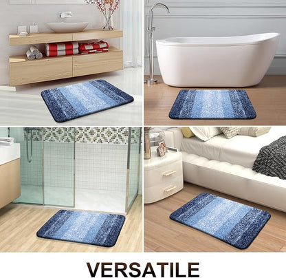 OLANLY Small Bathroom Rugs Mat 24x16, Extra Soft Absorbent Microfiber Bath Rugs, Rubber Backing, Quick Dry, Machine Washable Bath Mats for Bathroom Floor, Tub and Shower, Home Decor Accessories, Navy