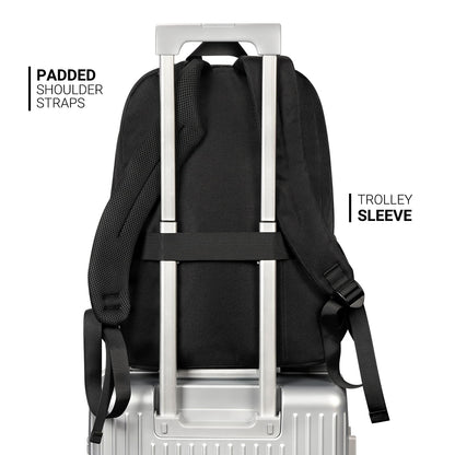 ZORFIN 26L Black Backpack for College, and Travel: Water Resistant Bookbag
