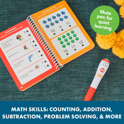 Educational Insights Hot Dots Kindergarten Essentials: Reading & Math Workbook - Kindergarten Workbooks with Interactive Pen, Homeschool Learning Books, Build Reading Fluency and Math Skills, Ages 5+