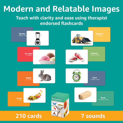 Picture My Picture Articulation Flash Card Set – Speech Therapy Tool for Vocabulary, Communication & Thinking, Scratch-Resistant with Activity Guide, Suitable for Education, ESL & ABA – Set of 210