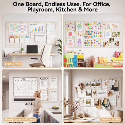 Fuyoooo 18 Pack Large Felt Bulletin Board 71"x36" Cork Board Alternative Jumbo DIY Decorative Pin Wall Panel Self-Adhesive Reusable Bulletin Wall Panels for Home Office Classroom 30x30cm Each (Khaki)