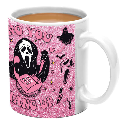 Equoza Halloween Coffee Mug, 11oz Gothic Scream Cup for Women Girls, Spooky Ceramic Mug Horror Movie Gift for Halloween Lovers