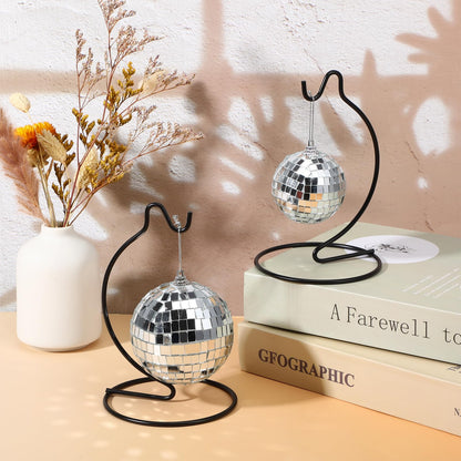 kenaeooe 20 Pcs Iron Ornament Display Stand, Hanging Holder for Glass Globe Terrarium Air Plant Witch Ball and Christmas Ornament Home Wedding Decoration, Black