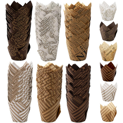 Lawei Set of 300 Tulip Cupcake Liner - Baking Paper Cups Muffin Liners Wrappers for Weddings, Birthdays, Baby Showers