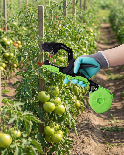 WORKPRO Plant Tying Machine with 6" Scissors, Lightweight Tape Gun for Tying Vines and Support Plant, Includes Gloves, 20 Rolls of Tape, 10000 Staples, Ideal for Tomatoes, Grapes, Cucumber, Vegetables